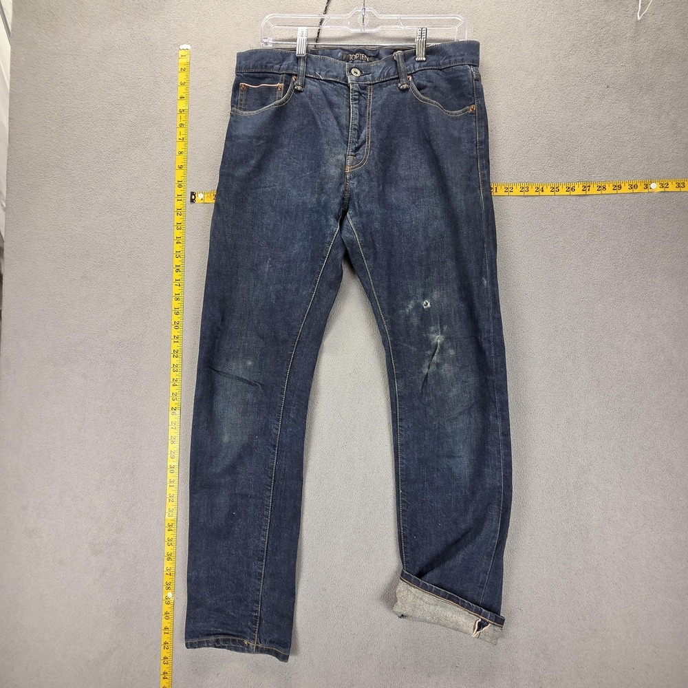 TOPTEN‎ Jeans Mens Blue Selvedge Dark Wash Regular Straight Fits 32x30
